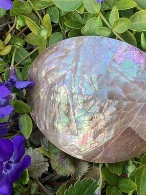 CHARMANT BELTS INC Pink Abalone Inlay Design Belt Buckle Scarf Slide🦋